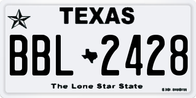 TX license plate BBL2428