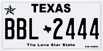 TX license plate BBL2444