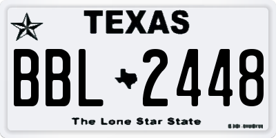TX license plate BBL2448