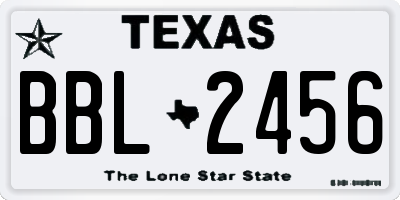 TX license plate BBL2456