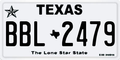 TX license plate BBL2479