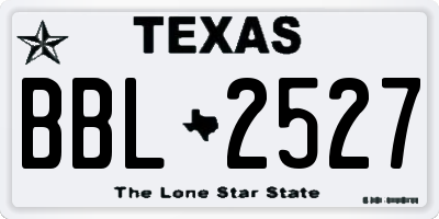 TX license plate BBL2527