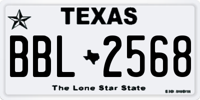 TX license plate BBL2568