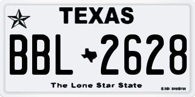 TX license plate BBL2628