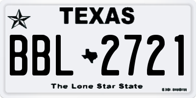 TX license plate BBL2721