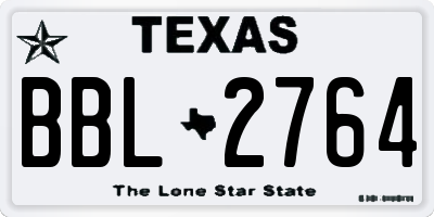 TX license plate BBL2764