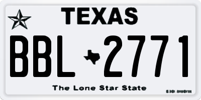TX license plate BBL2771