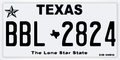 TX license plate BBL2824