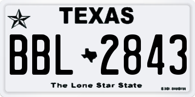 TX license plate BBL2843