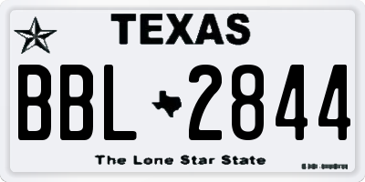 TX license plate BBL2844