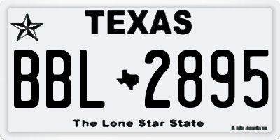 TX license plate BBL2895