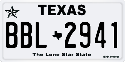 TX license plate BBL2941