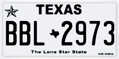 TX license plate BBL2973