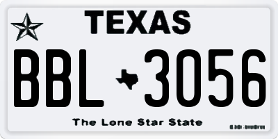 TX license plate BBL3056