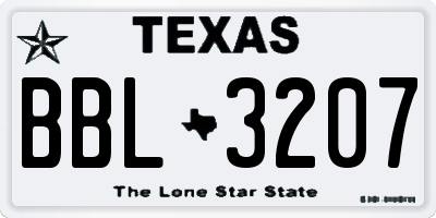 TX license plate BBL3207