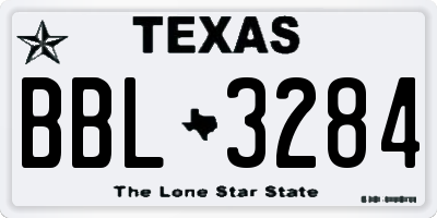 TX license plate BBL3284