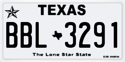 TX license plate BBL3291