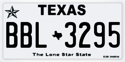 TX license plate BBL3295