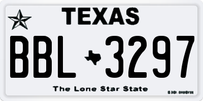 TX license plate BBL3297