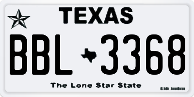 TX license plate BBL3368
