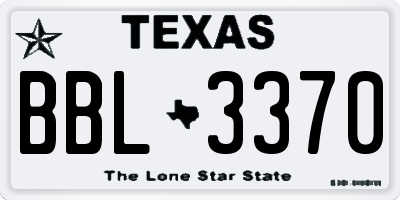 TX license plate BBL3370