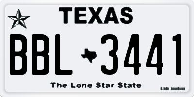 TX license plate BBL3441