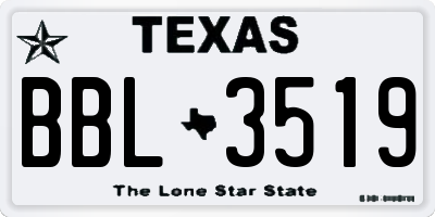 TX license plate BBL3519