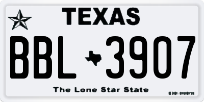 TX license plate BBL3907