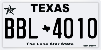 TX license plate BBL4010