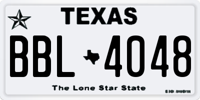 TX license plate BBL4048