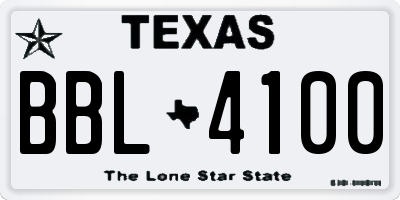 TX license plate BBL4100