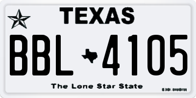 TX license plate BBL4105