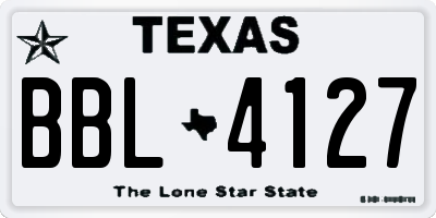 TX license plate BBL4127