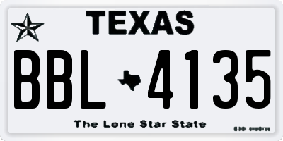 TX license plate BBL4135