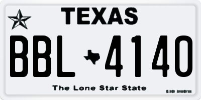 TX license plate BBL4140