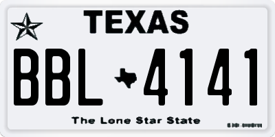 TX license plate BBL4141
