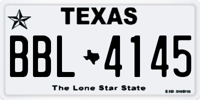 TX license plate BBL4145