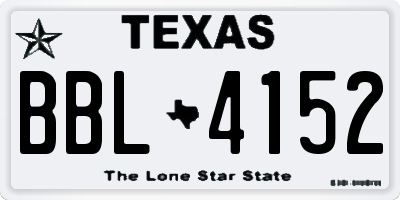 TX license plate BBL4152