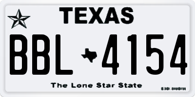 TX license plate BBL4154