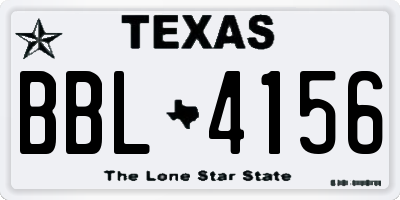 TX license plate BBL4156