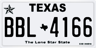 TX license plate BBL4166