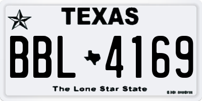 TX license plate BBL4169