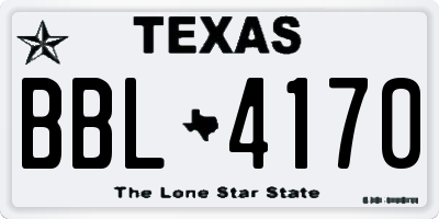 TX license plate BBL4170