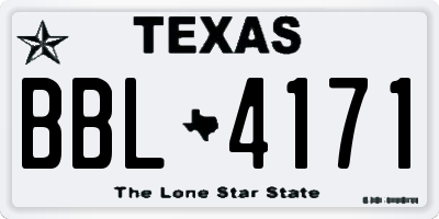 TX license plate BBL4171