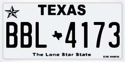 TX license plate BBL4173