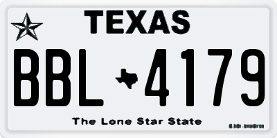 TX license plate BBL4179