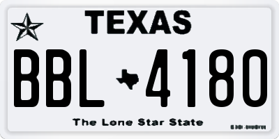 TX license plate BBL4180