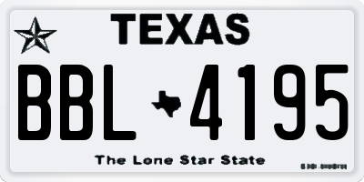 TX license plate BBL4195