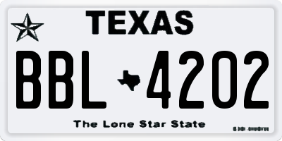 TX license plate BBL4202