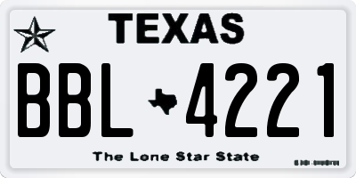 TX license plate BBL4221